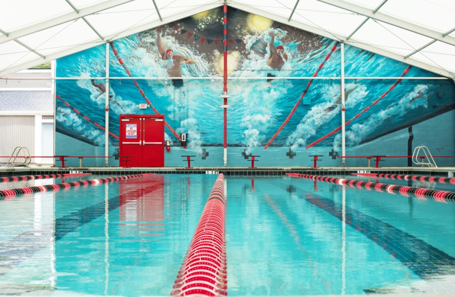 Olympic Swimming Mural for Pool in Raleigh, North Carolina