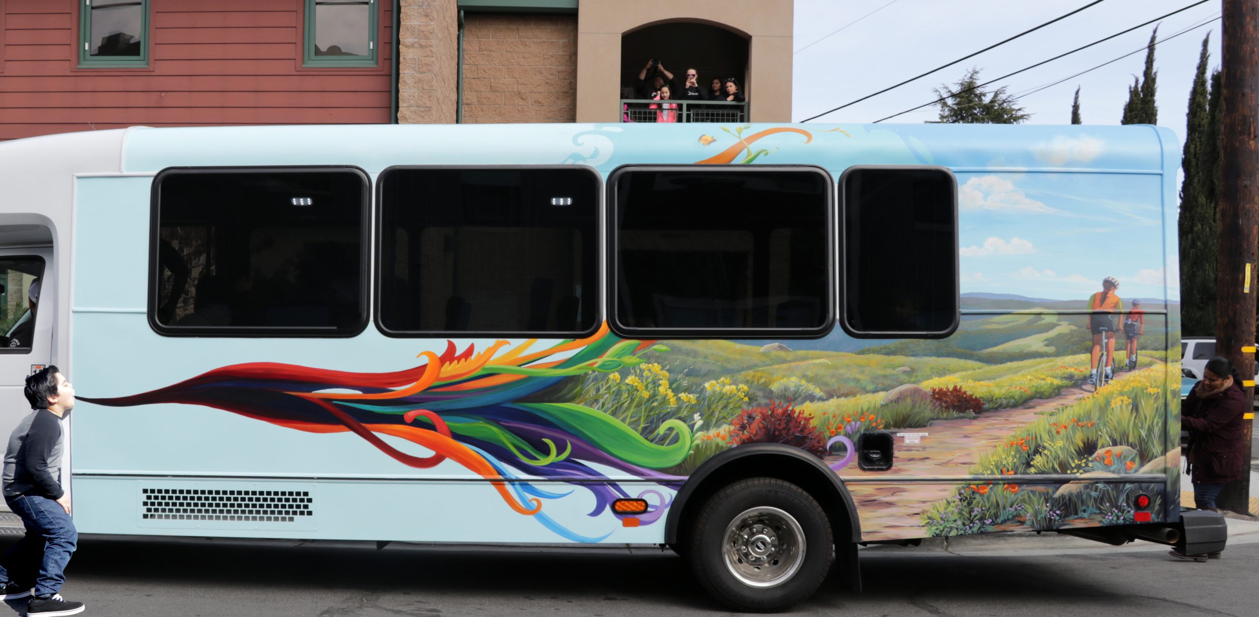 Bus Painting for Siena Youth Center by Mural Artist Morgan Bricca