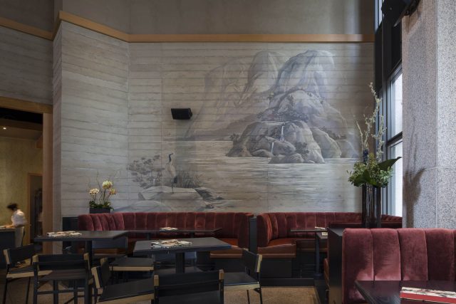 PABU Izakaya San Francisco Mural with Painted Landscape