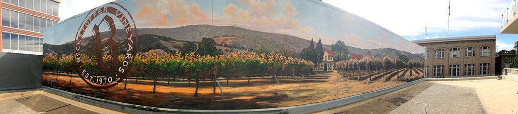 Beckstoffer Vineyards Mural with Napa Landscape