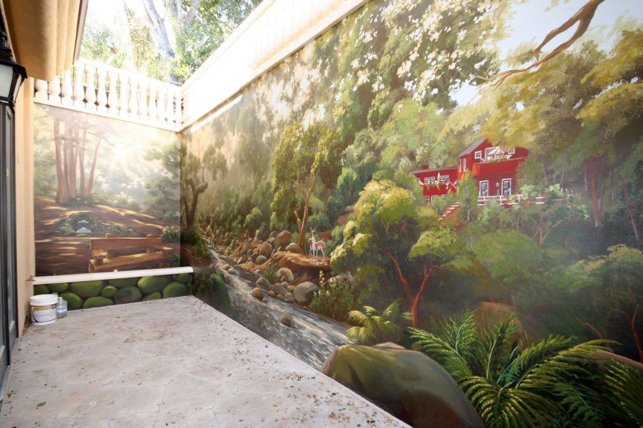 Cabin in the Woods Nature Mural