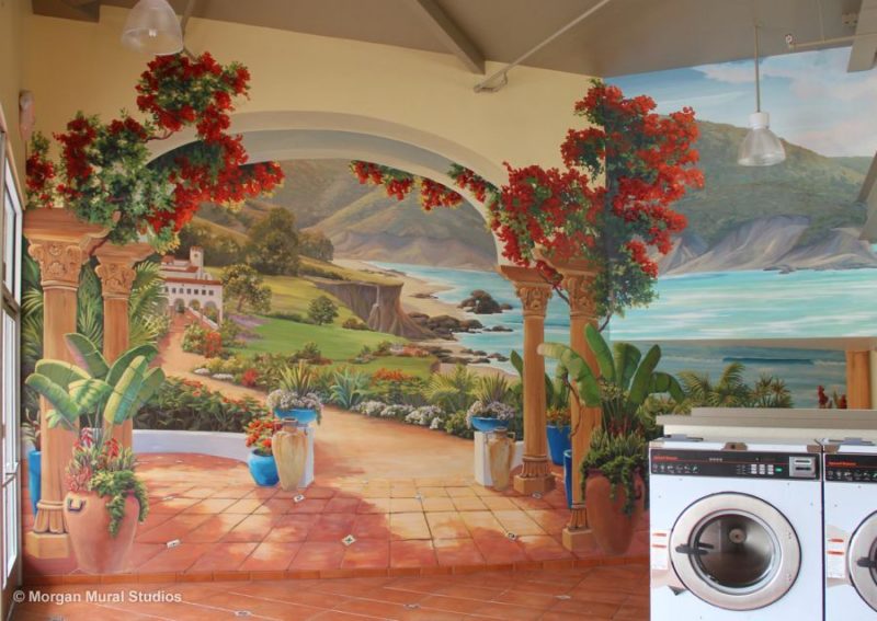 Mexico Landscape Mural at San Jose Laundromat