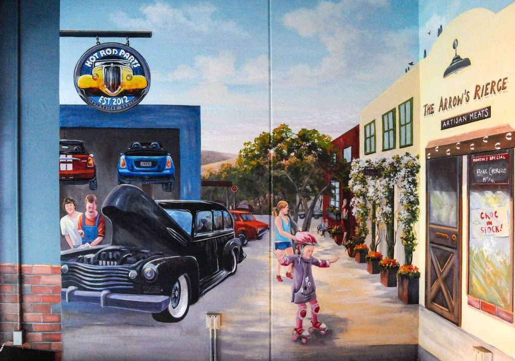 Classic Car Auto Body Shop Mural