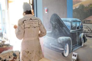 Classic Car Mural and a Pen