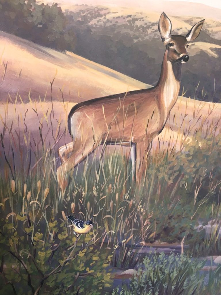 Wall mural with deer