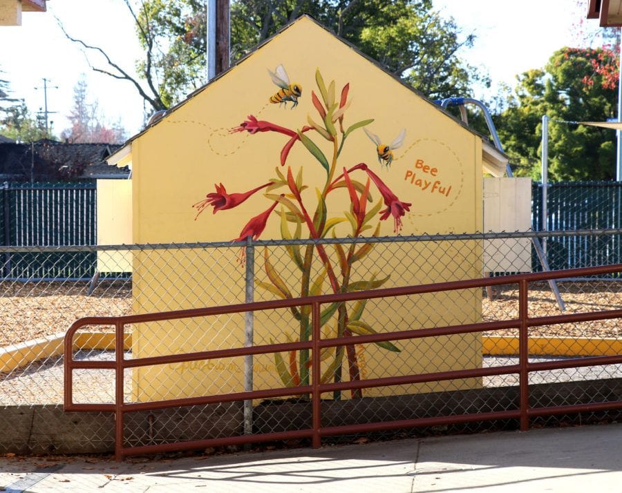 California Fuschia Mural at Springer Elementary School in California