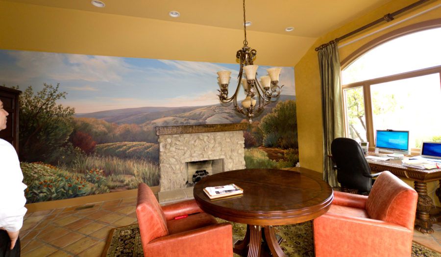 Bay Area Business Mural with Tuscan Landscape