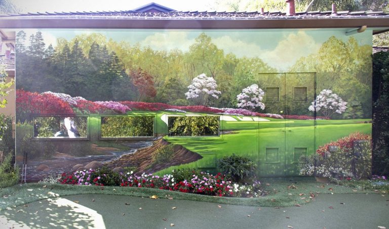 Golf Mural Painted on Putting Green in Atherton, California