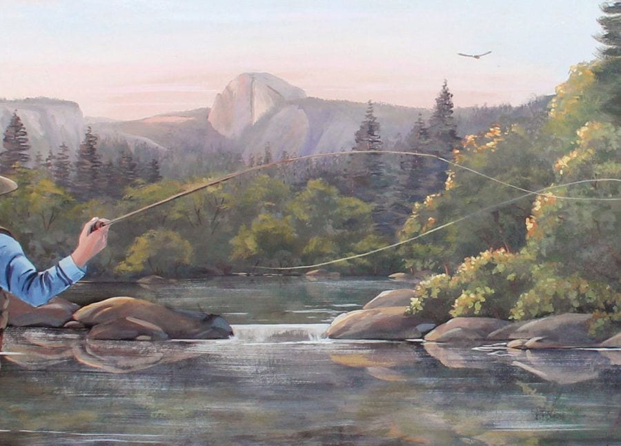 Half Dome Mural with Fisher on the River