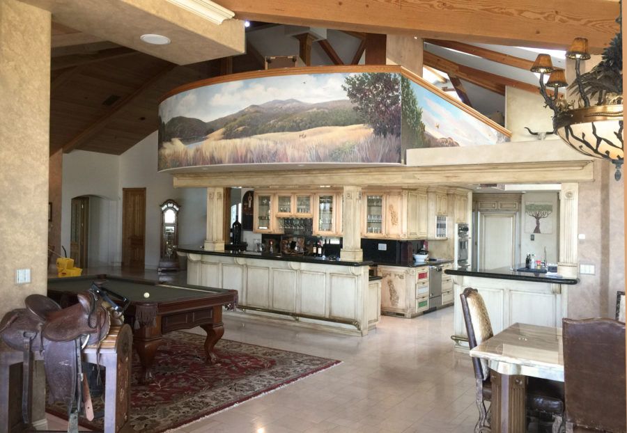 Napa Valley Landscape Mural in Living Room (located in Fairfield, California)