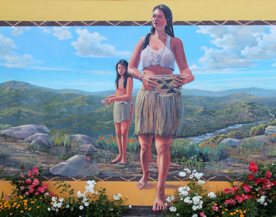 Native American Woman and Child Mural
