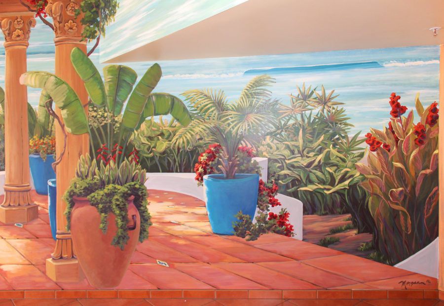 Painting Patio Mural Overlooking Beach