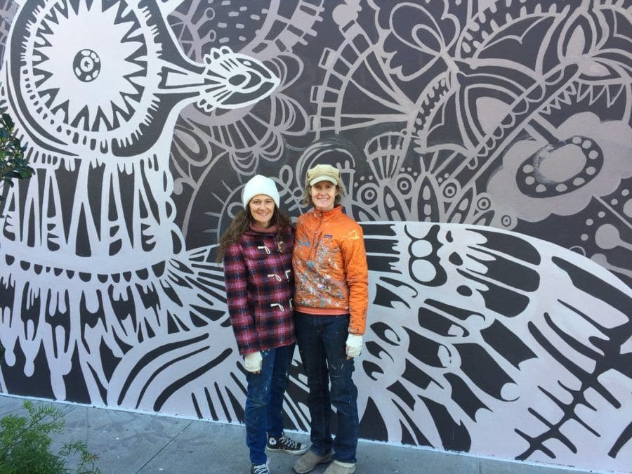 Two muralists (Chiara came from Italy to help me paint)