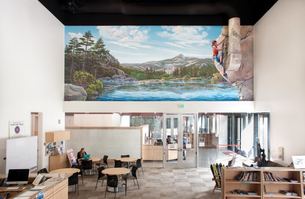 Stanford University Rock Climber Mural in California