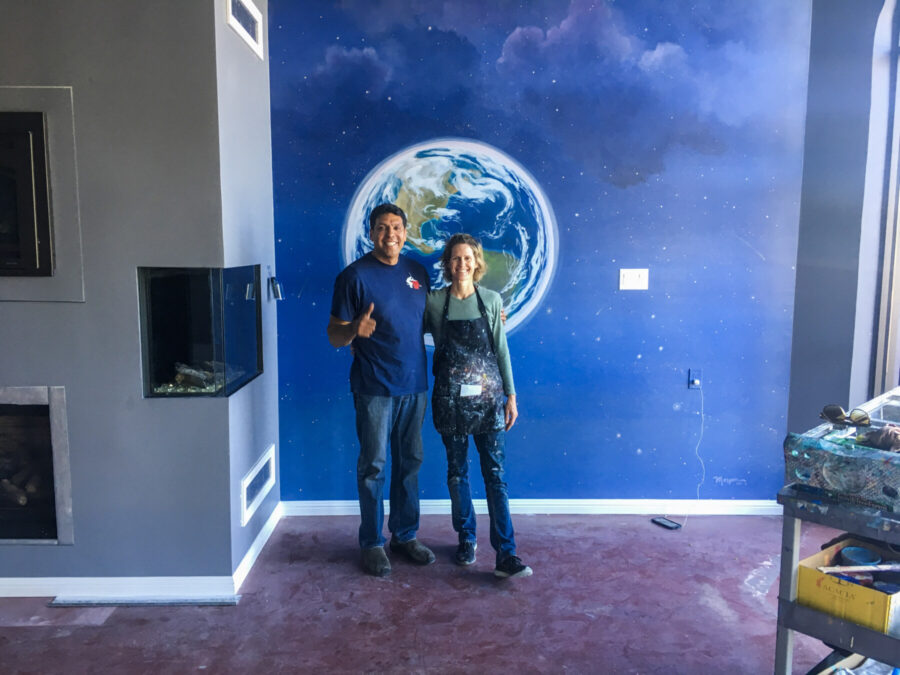 Nova Fireplaces Owner and Your Los Altos Mural Artist