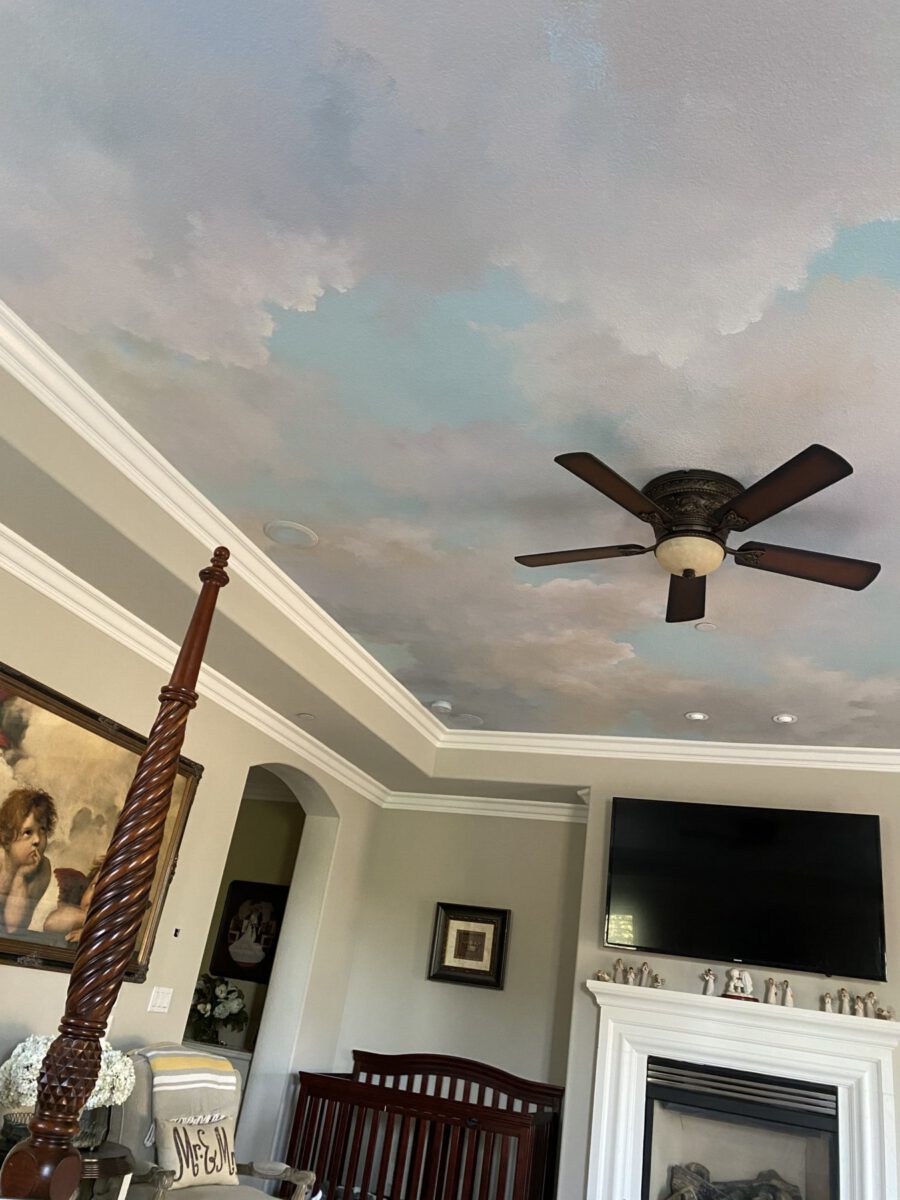 Cloud Ceiling with Fan in California Residence