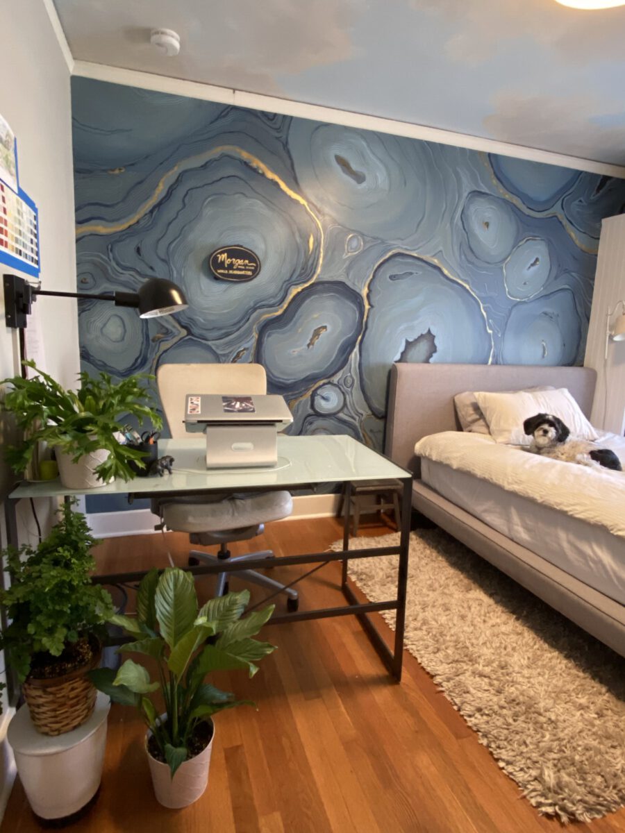 Rock Mural with Agate Formation Painted on Room Wall