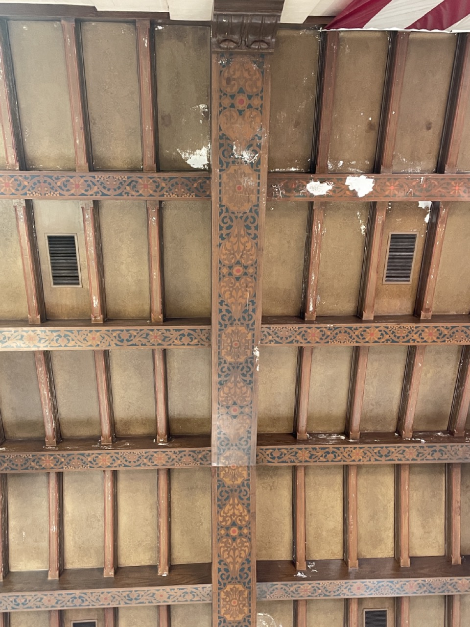 Diridon train station ceiling before Morgan's restoration