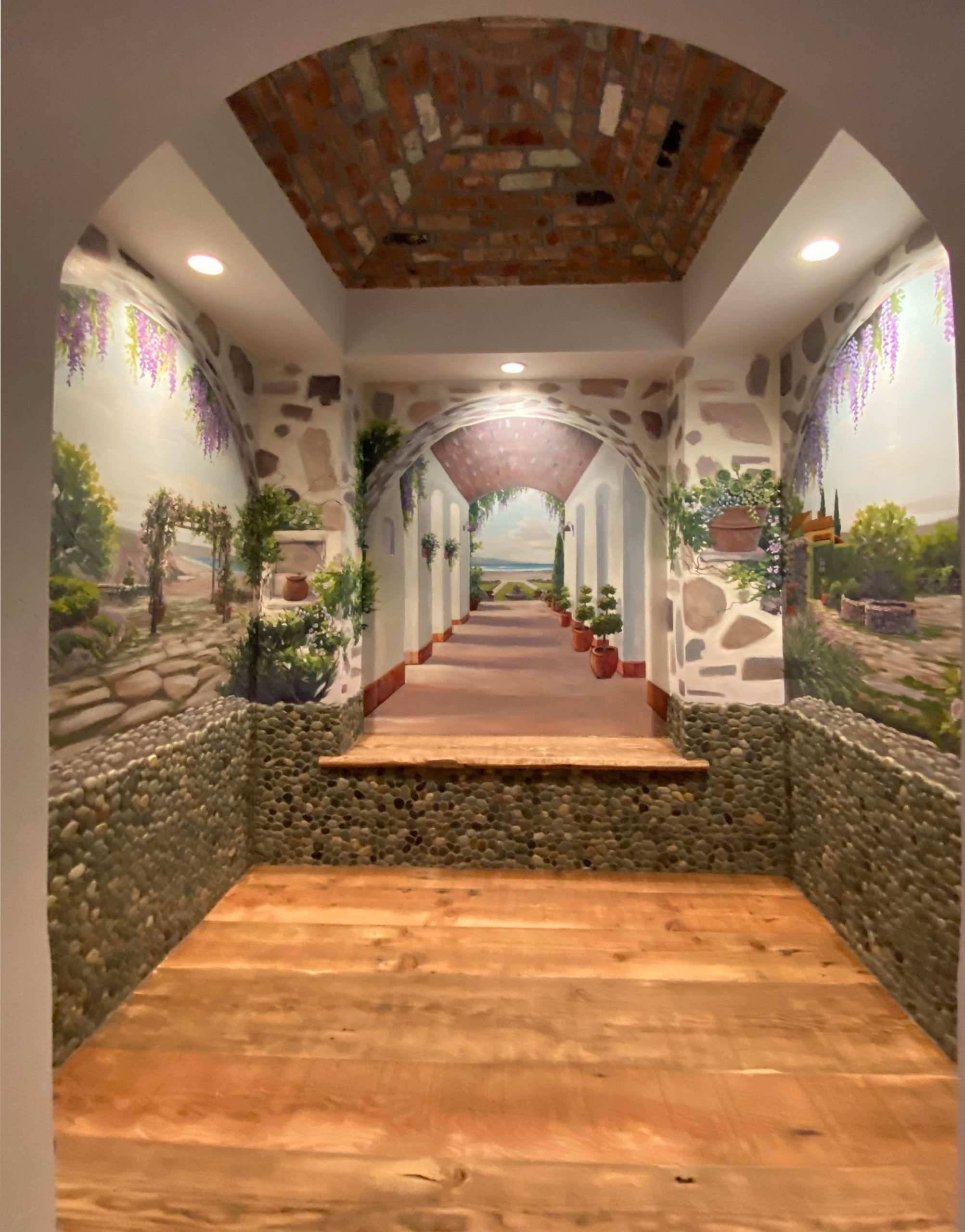 Italian Trompe l'oeil Mural Painting in Northern California Residence