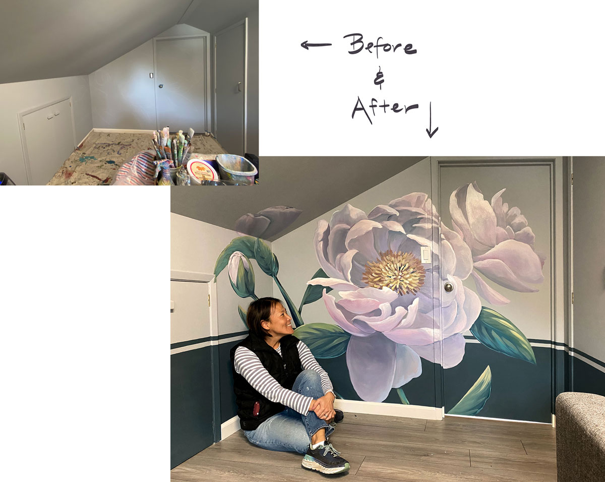 Office Peony Mural