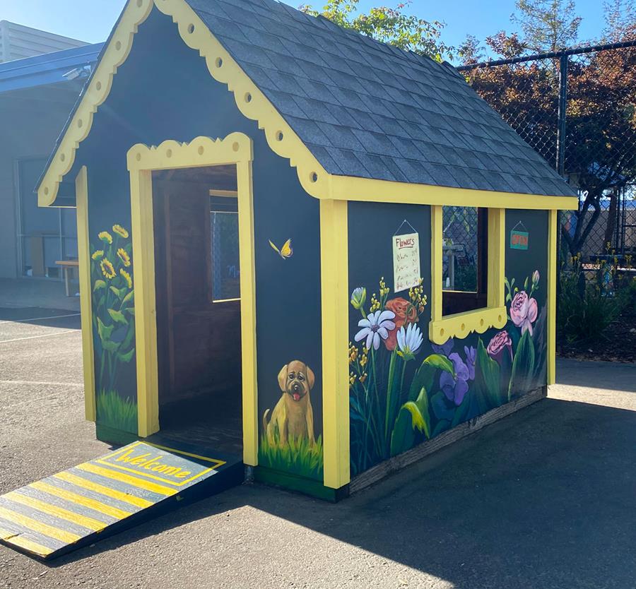 Playhouse Shed Mural Painting for Local School