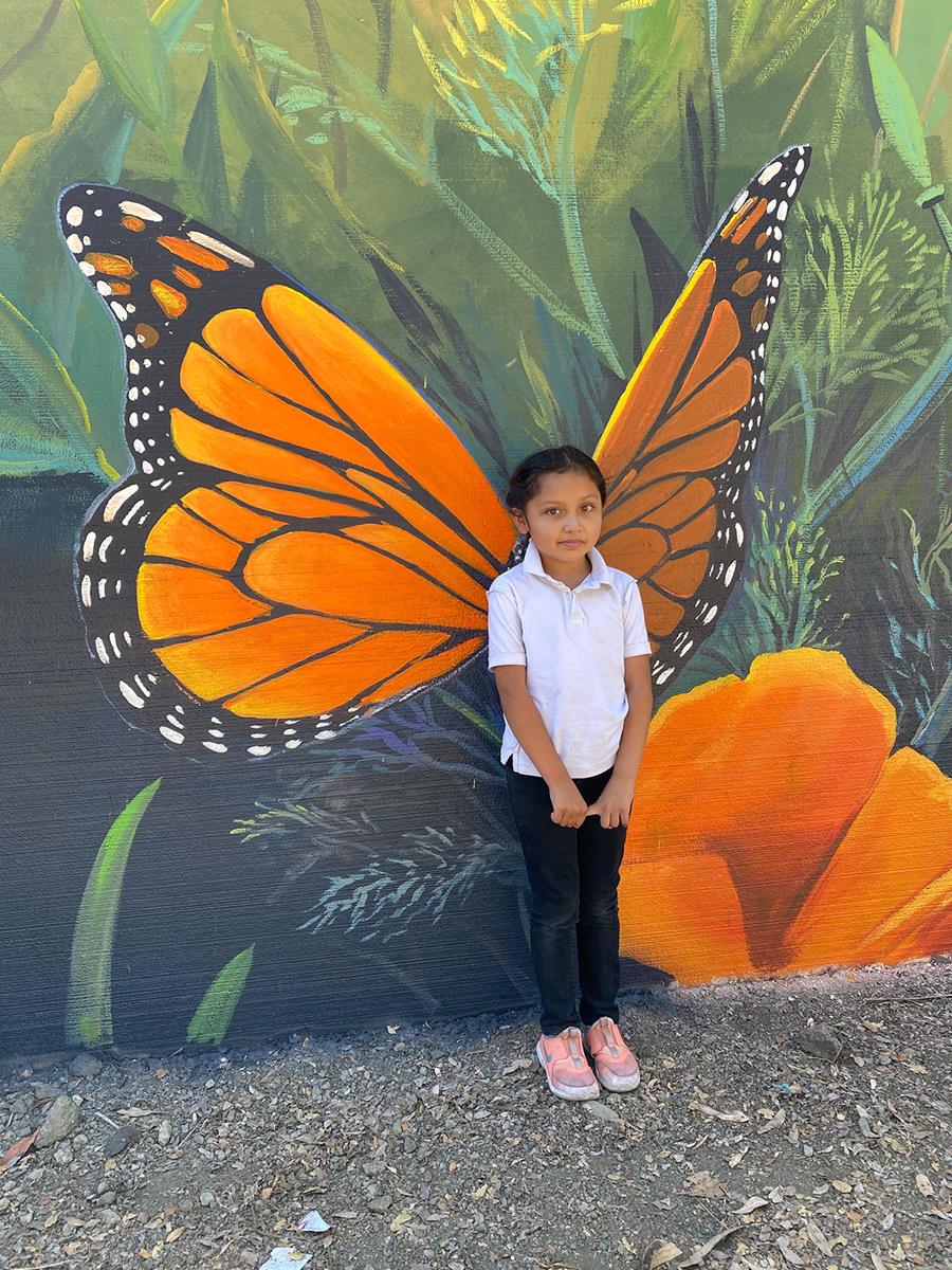 Interactive Monarch Wings Mural for Kids