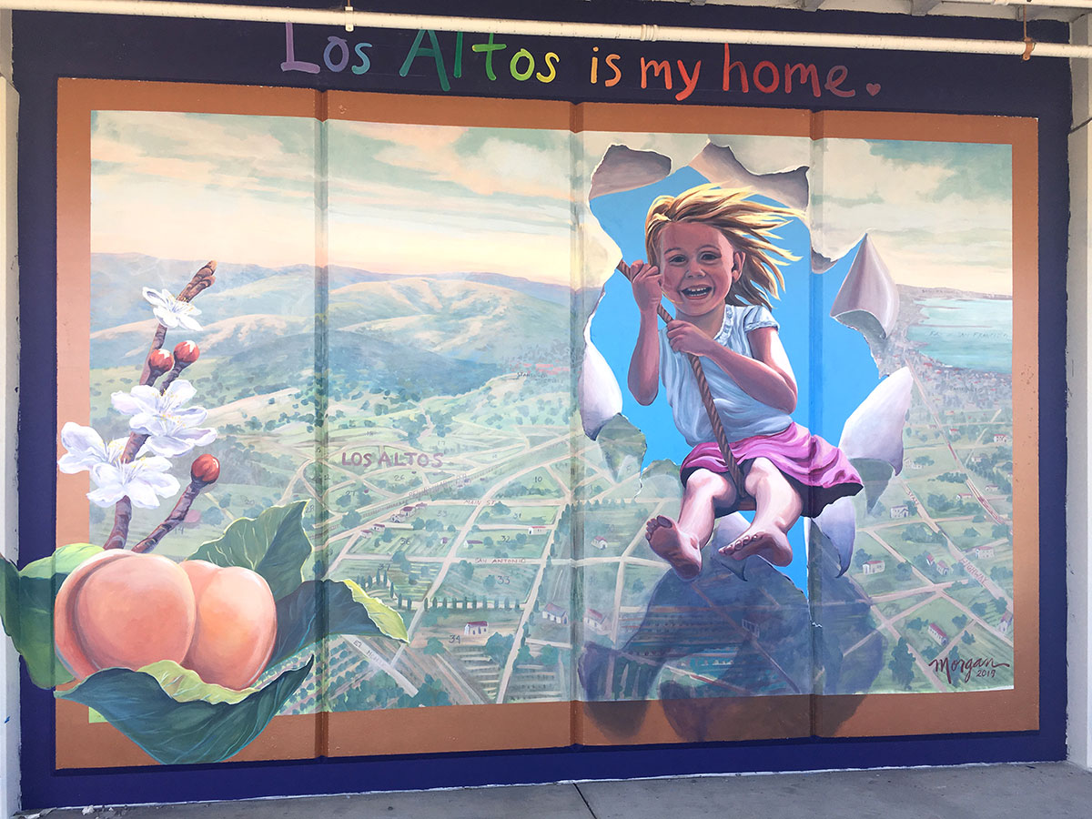 Los Altos Mural Celebrating the Area's Historical Orchards