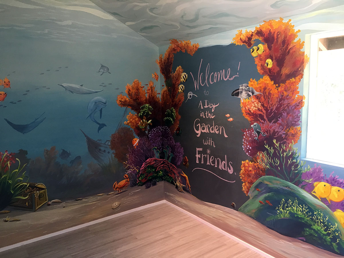 Undersea Playhouse Mural for Saratoga Home in California