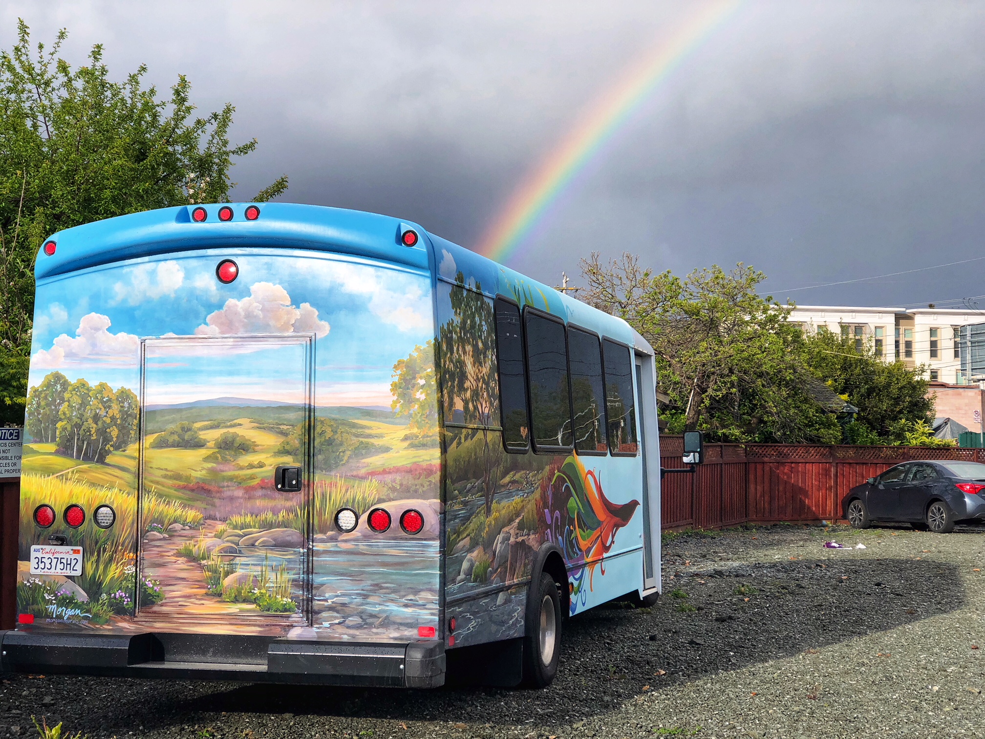 Bus Mural Painted for St Francis Siena Youth Center in Redwood City