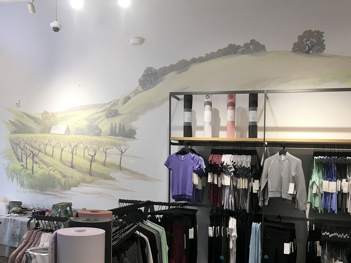 Lululemon Napa Vineyard Mural. Click the image to watch a time lapse of the mural being painted.