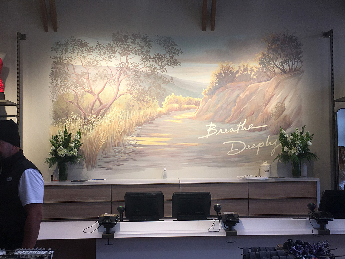 Lululemon Mural... a Painted Landscape for the Store