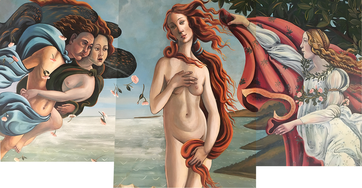 Birth of Venus Ceiling Mural for Residential Home