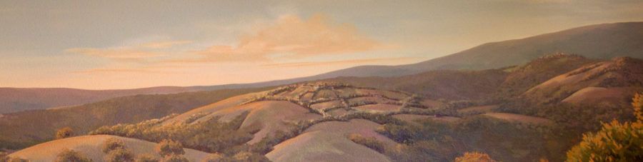 Decorative Sunrise Mural with Tuscany Landscape for Del Monte Group in Alamo, California