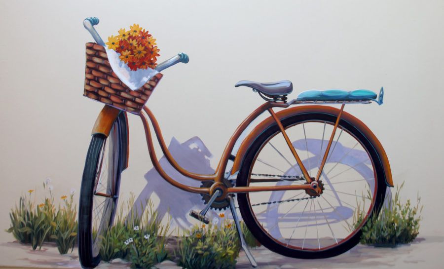 Bicycle Mural Painted for Outdoor Patio