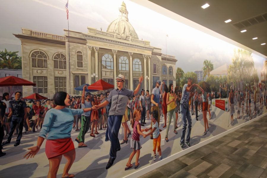 Mural of Hallway Courthouse in Redwood City, California