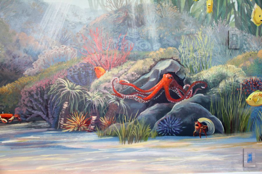 Red Octopus Mural