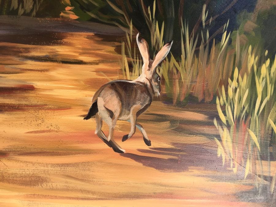 California rabbit mural