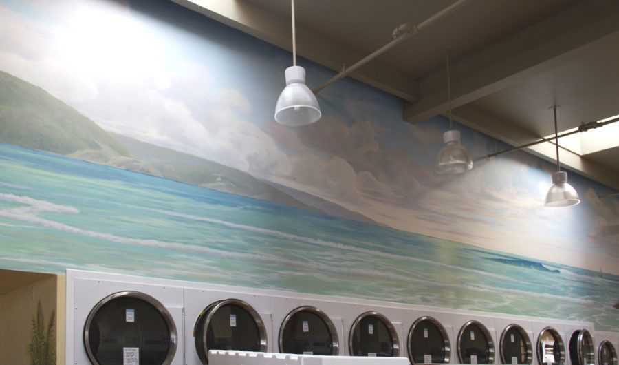 Beach Landscape Mural – Ocean Pained by Washing Machines