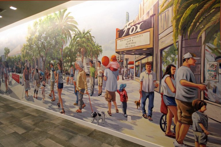 Fox Theater sign painted on California mural