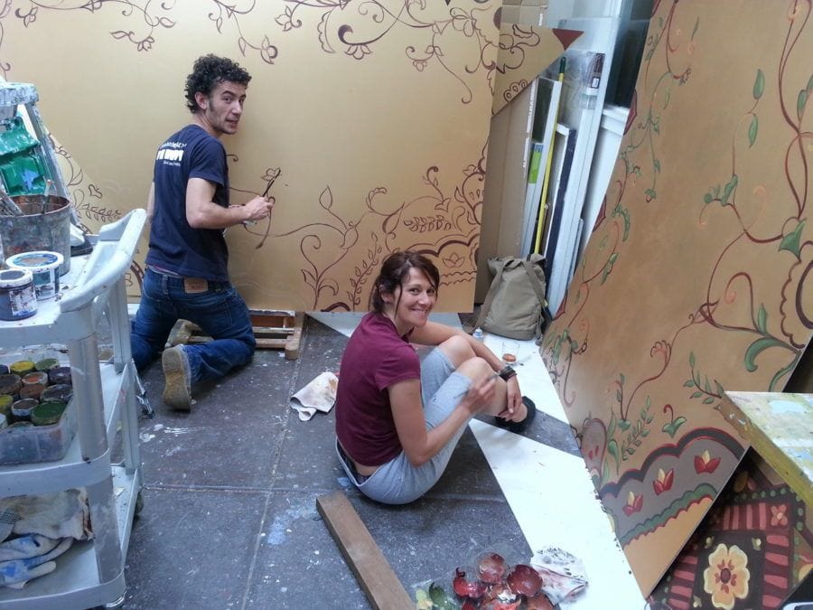 Painting Golden House Panels – Chiara and Pedro