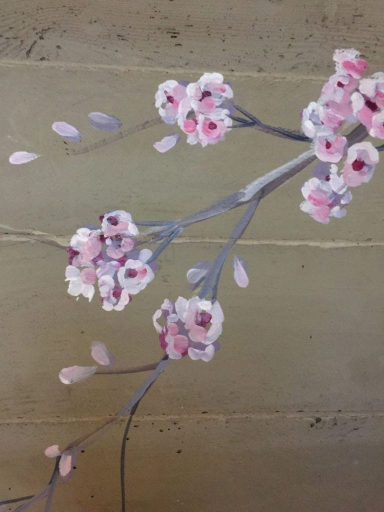 Cherry Blossom Branch Mural on Wall