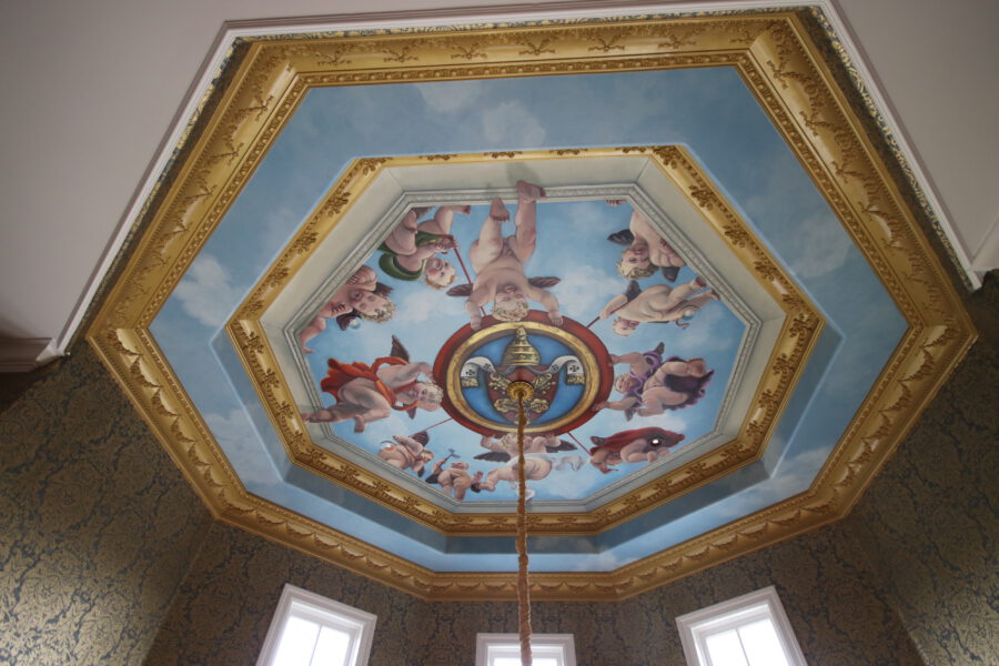 Putti Angels Play among the Clouds of a Ceiling Mural