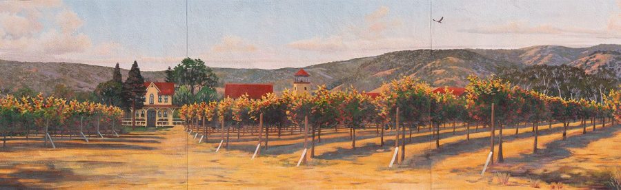 Vineyards with Beckstoffer Farm Painted in the Background