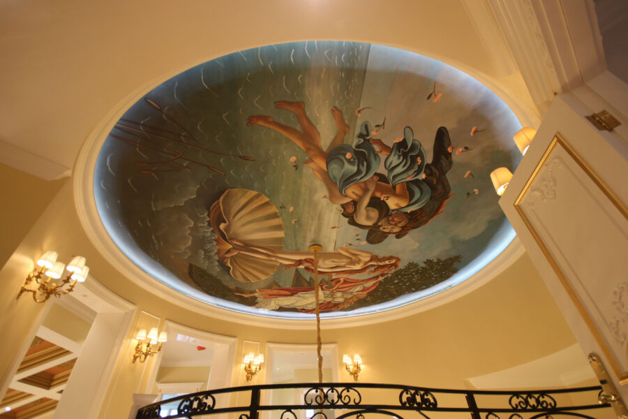 Italian-style Ceiling Mural with The Birth of Venus