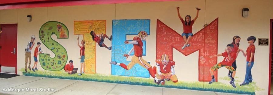 49ers Football Mural at Cabrillo Middle School in California