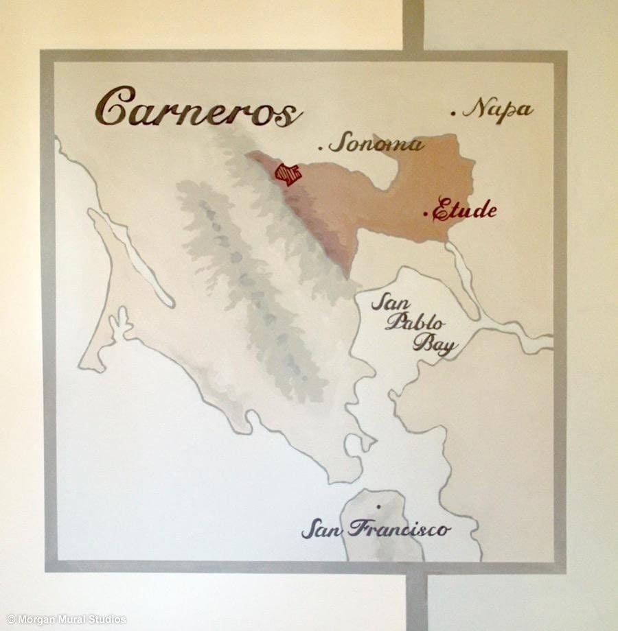 Etude Winery Mural with Vineyard Map