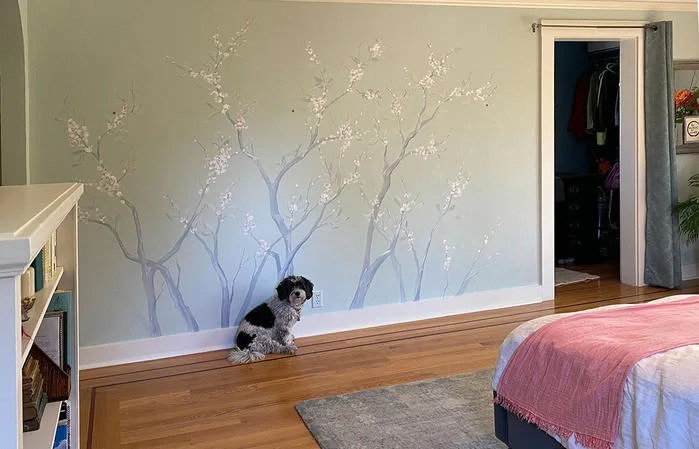 Cherry Blossom Branch Mural for Pretty Bedroom