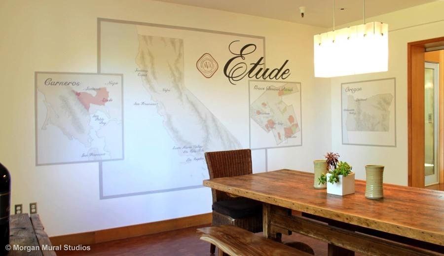 Vineyard Map Murals at Etude Winery