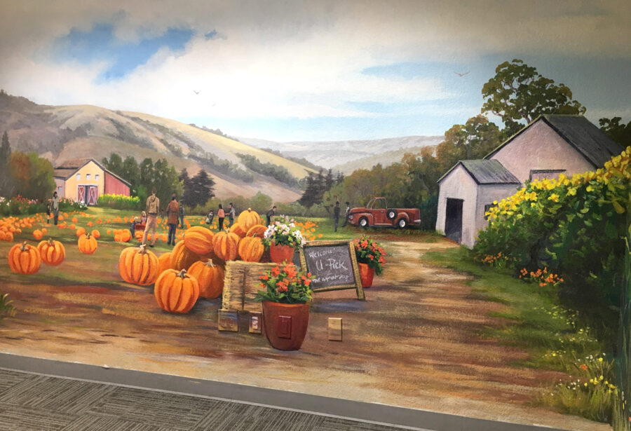 Pumpkin patch mural painted of one of Half Moon Bay's farms