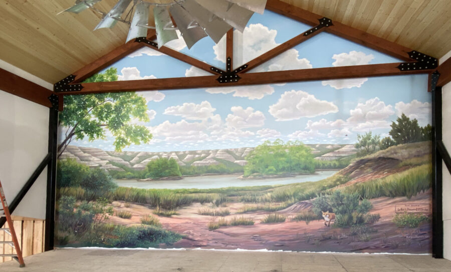 Badlands Mural at McKenzie County Heritage Park and Oil Museum in Watford City, North Dakota